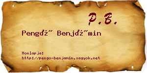 Pengő Benjámin névjegykártya